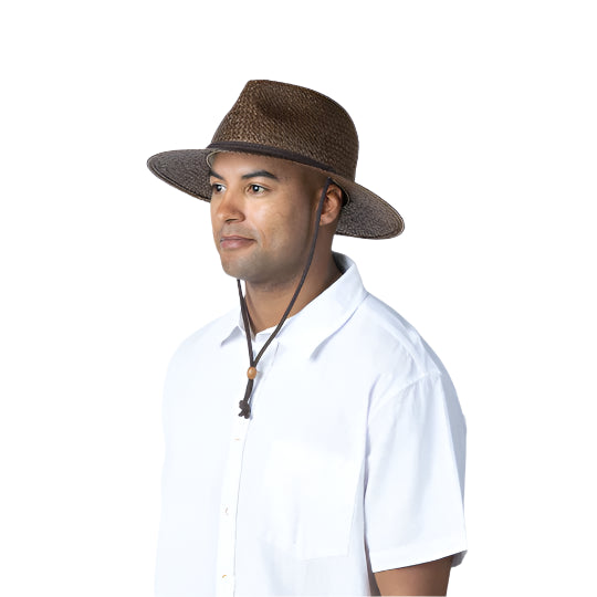 Bronson Brim Woven Straw Hat | Brown