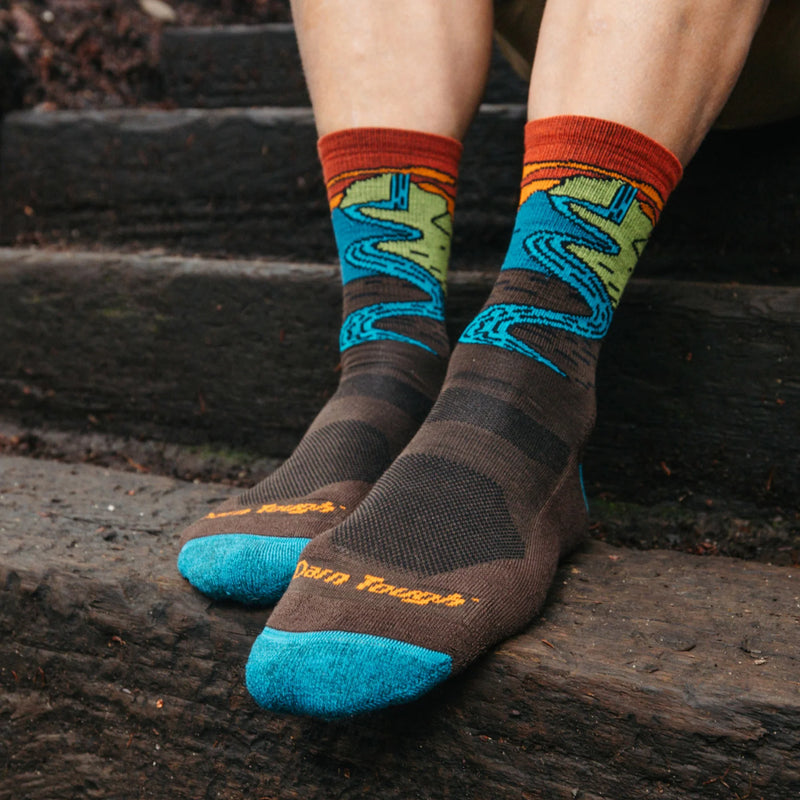 Men's Chasing Waterfalls Micro Crew Lightweight Hiking Socks | Earth