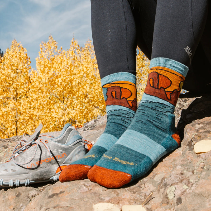 Women's Celeste Micro Crew Midweight Hiking Socks | Teal