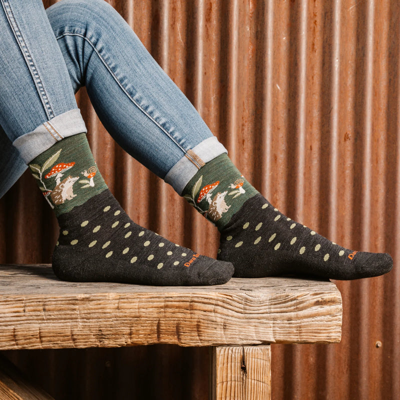 Women's Wild Life Crew Lightweight Lifestyle Socks | Hedgehog Moss