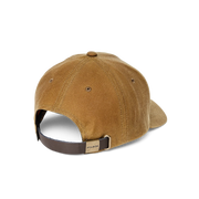 Back view of a brown baseball cap featuring a Filson logo against a white background. 