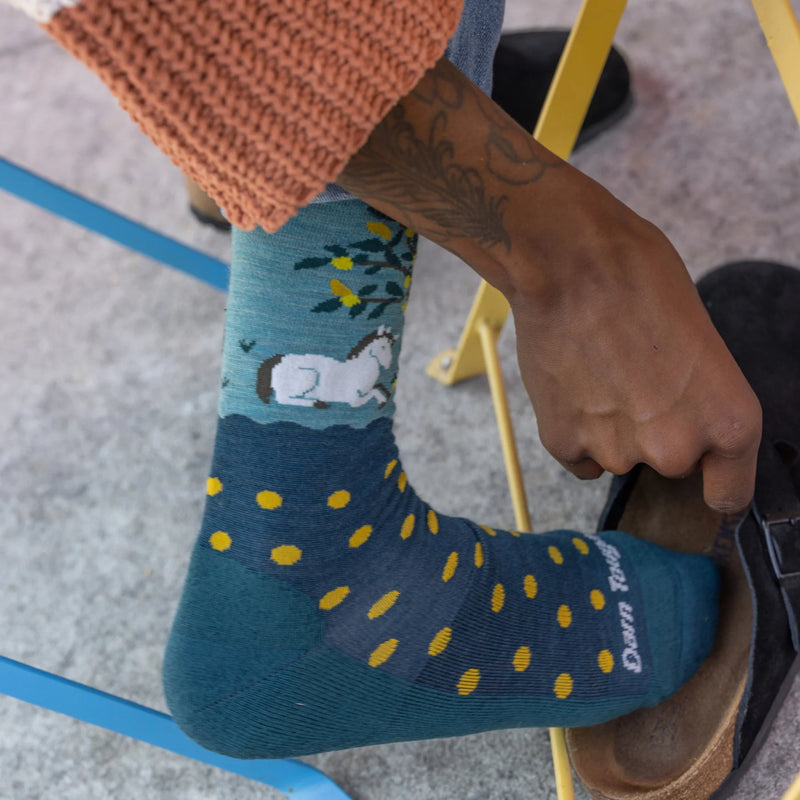 Women's Wild Life Crew Lightweight Lifestyle Socks | Dark Teal