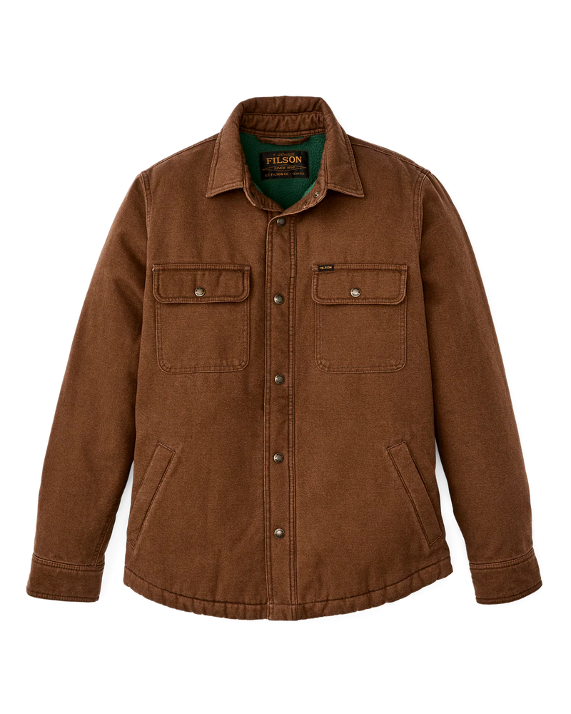 Men's Fleece Lined Jacket Shirt | Brown