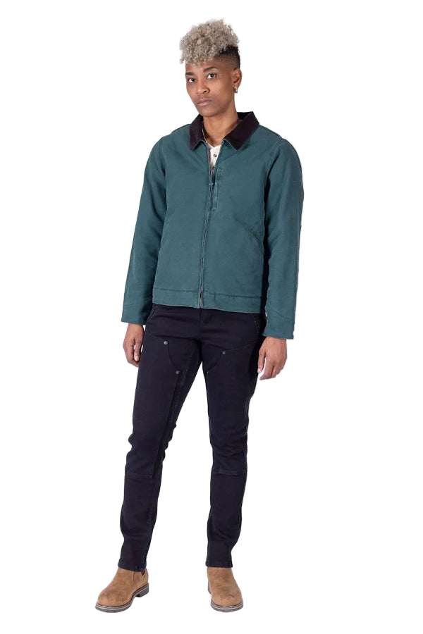Women's Old School Trucker Canvas Work Jacket | Lodge Green
