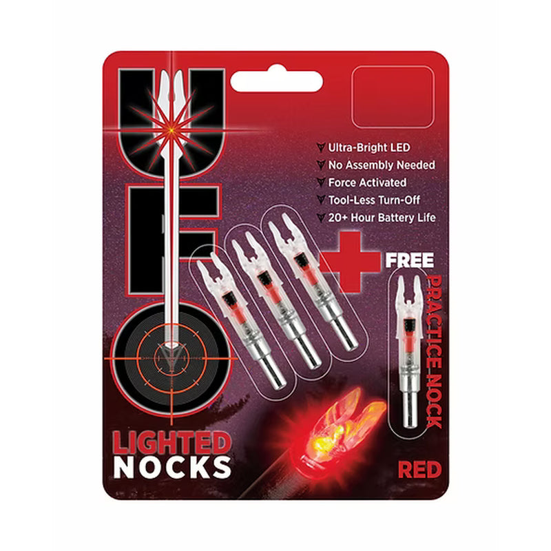 UFO Lighted Nocks 3+1 Bonus Pack | Red .246