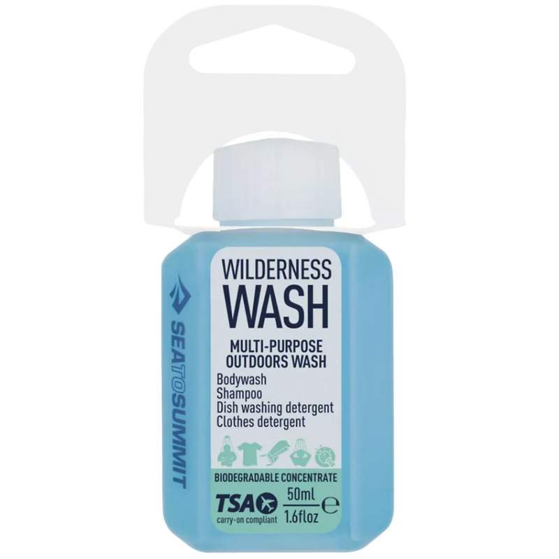 Bottle of wilderness wash on a white background.