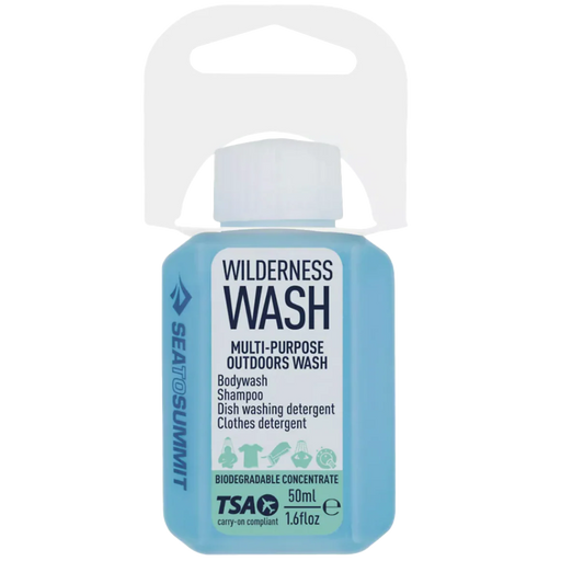 Bottle of wilderness wash on a white background.