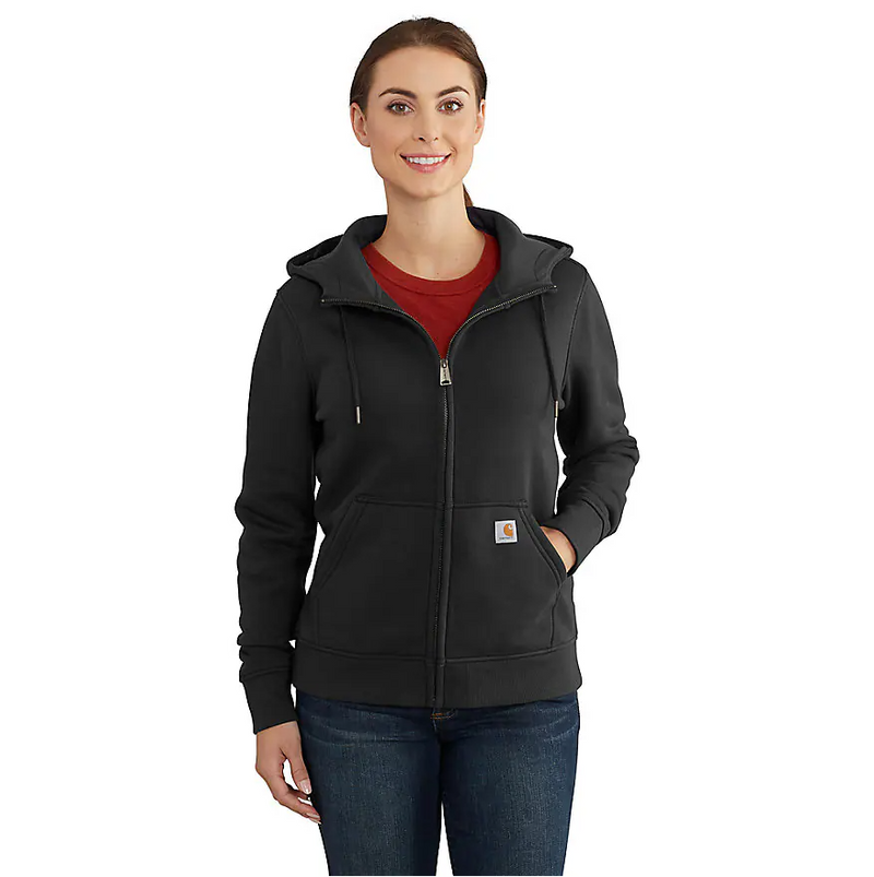 Women's Relaxed Fit Midweight Full-Zip Sweatshirt | Black
