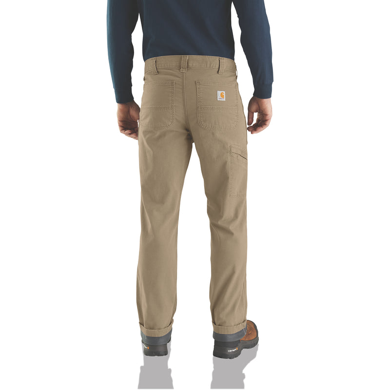 Carhartt Mens Rugged Flex Rigby Dungaree Knit Lined Pant | Dark Khaki