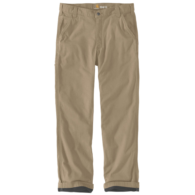Carhartt Mens Rugged Flex Rigby Dungaree Knit Lined Pant | Dark Khaki