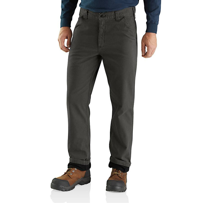 Carhartt Mens Rugged Flex Rigby Dungaree Knit Lined Pant | PEAT