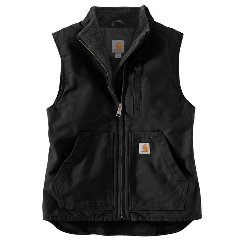 Black vest with Carhartt logo on a white background