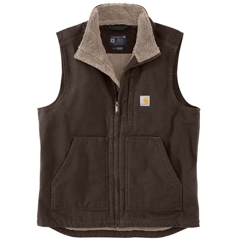 Carhartt Men's Sherpa-Lined Mock Neck Vest | Dark Brown