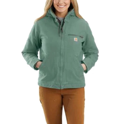 Carhartt Womens Loose Fit Washed Duck Sherpa Lined Jacket