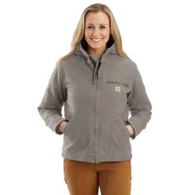 Carhartt Womens Loose Fit Washed Duck Sherpa Lined Jacket