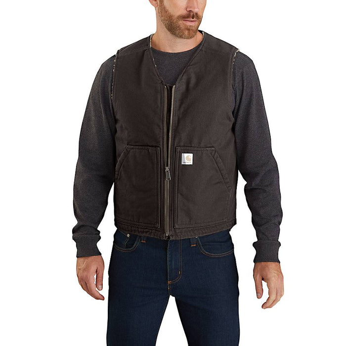 Carhartt Mens Washed Duck Sherpa Lined Vest