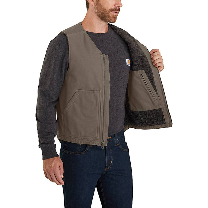 Carhartt Mens Washed Duck Sherpa Lined Vest