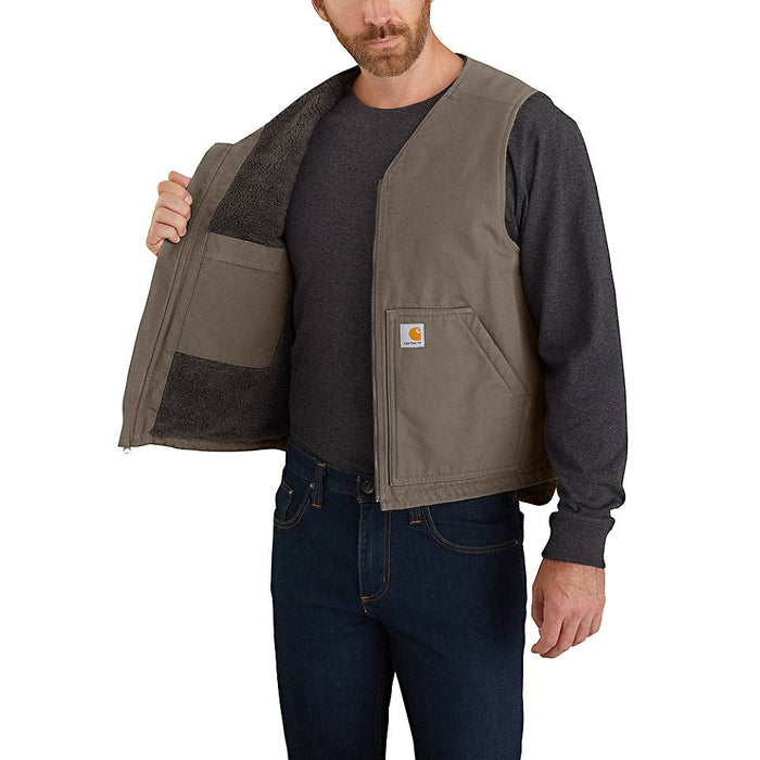 Carhartt Mens Washed Duck Sherpa Lined Vest