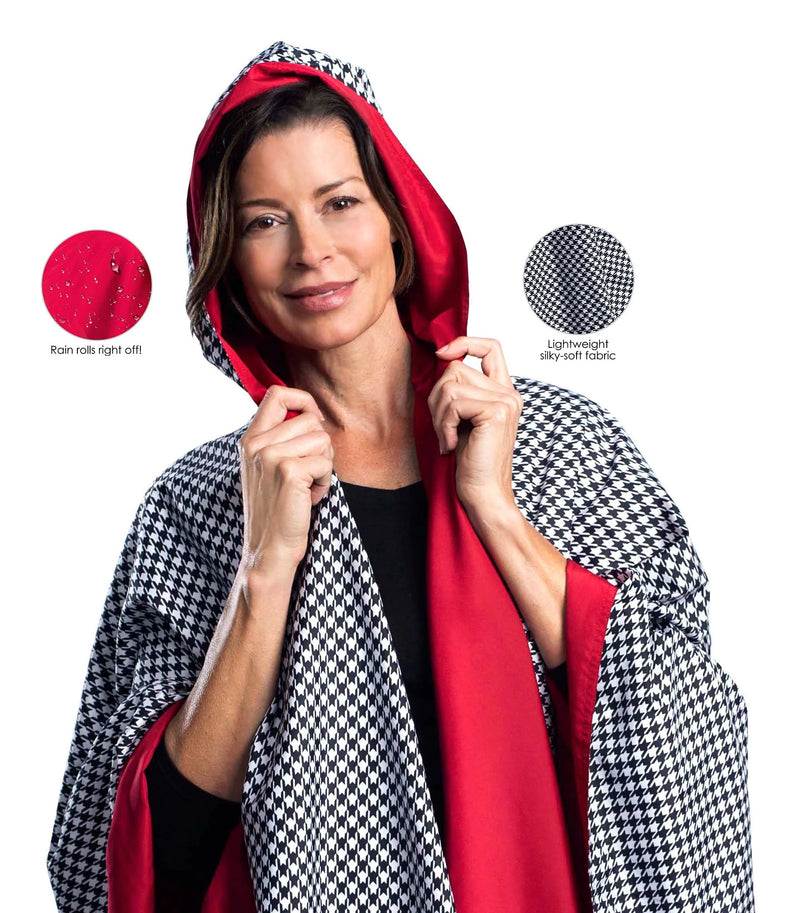 RainCaper | Red/Black/White Houndstooth