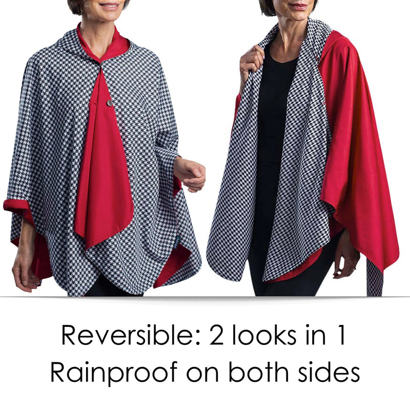 RainCaper | Red/Black/White Houndstooth