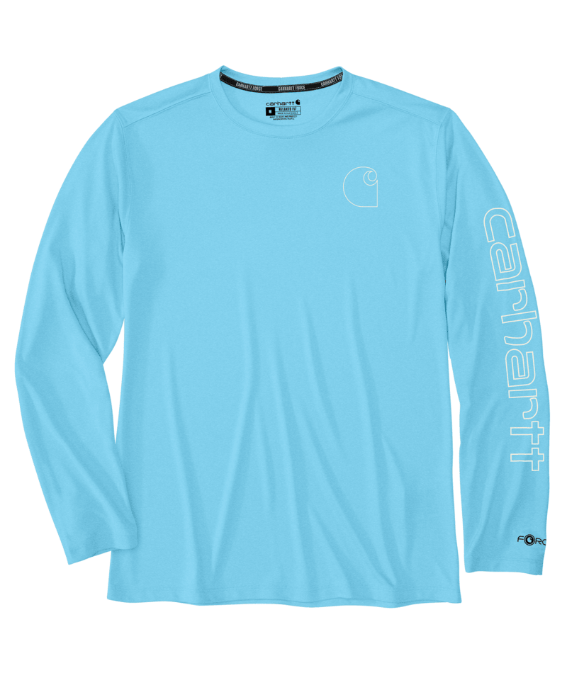 Men's Force Sun Defender Lightweight Long Sleeve Logo Graphic T-Shirt | Blue Gleam Heather