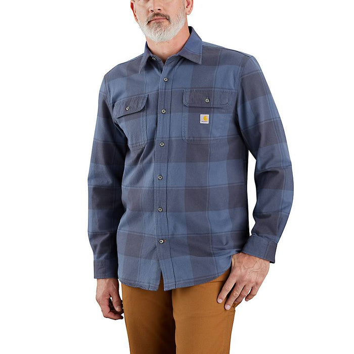 Men's Loose Fit Heavyweight Flannel Long-Sleeve Plaid Shirt