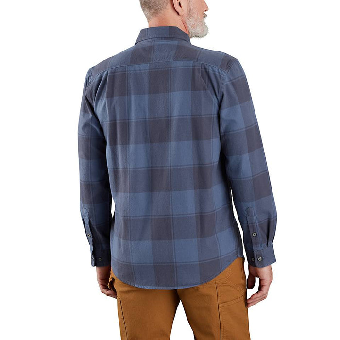 Men's Loose Fit Heavyweight Flannel Long-Sleeve Plaid Shirt