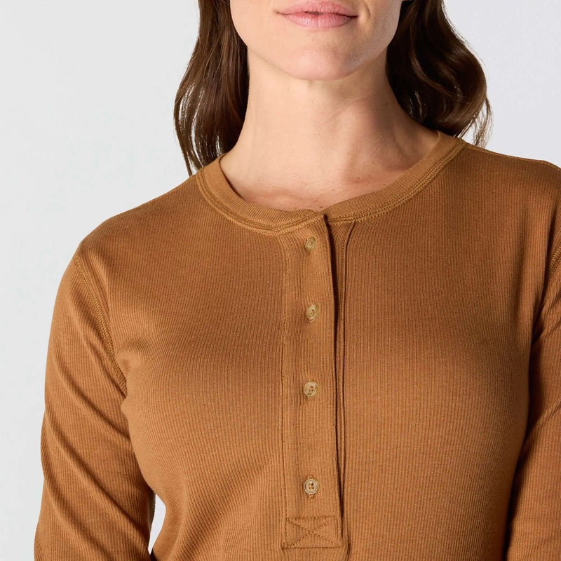 Women's TENCEL™ Fiber Series Relaxed Fit Long-Sleeve Ribbed Henley | Carhartt Brown