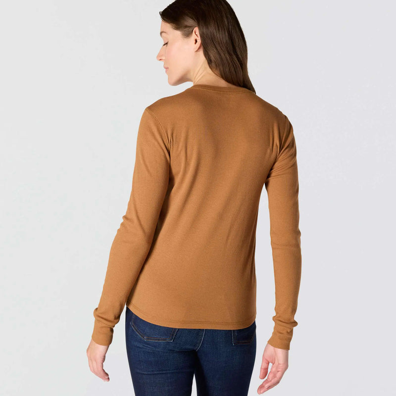 Women's TENCEL™ Fiber Series Relaxed Fit Long-Sleeve Ribbed Henley | Carhartt Brown