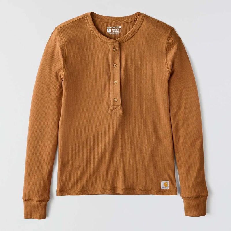 Women's TENCEL™ Fiber Series Relaxed Fit Long-Sleeve Ribbed Henley | Carhartt Brown