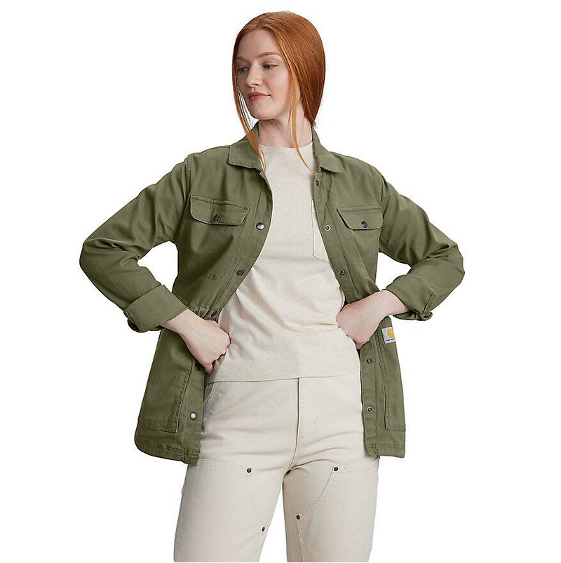 Women's TENCEL™ Fiber Series Relaxed Fit Canvas Coat - 1 Warm Rating | Dusty Olive
