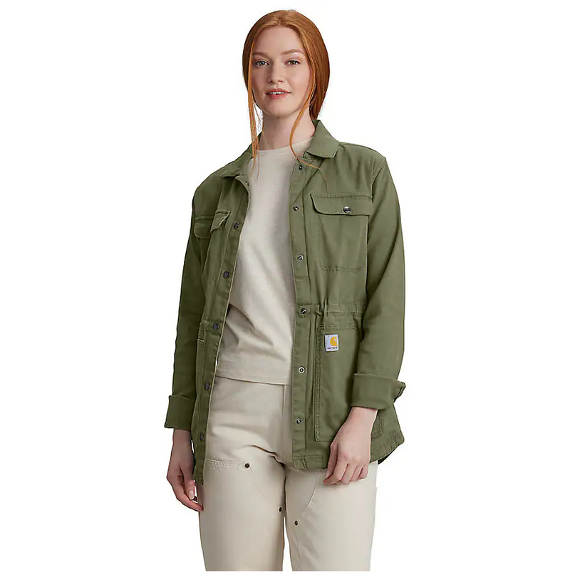 Women's TENCEL™ Fiber Series Relaxed Fit Canvas Coat - 1 Warm Rating | Dusty Olive