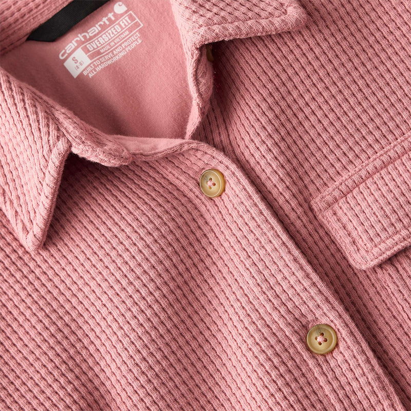 Women's Oversized-Fit Heavyweight Waffle Knit Shirt | Rose Tint