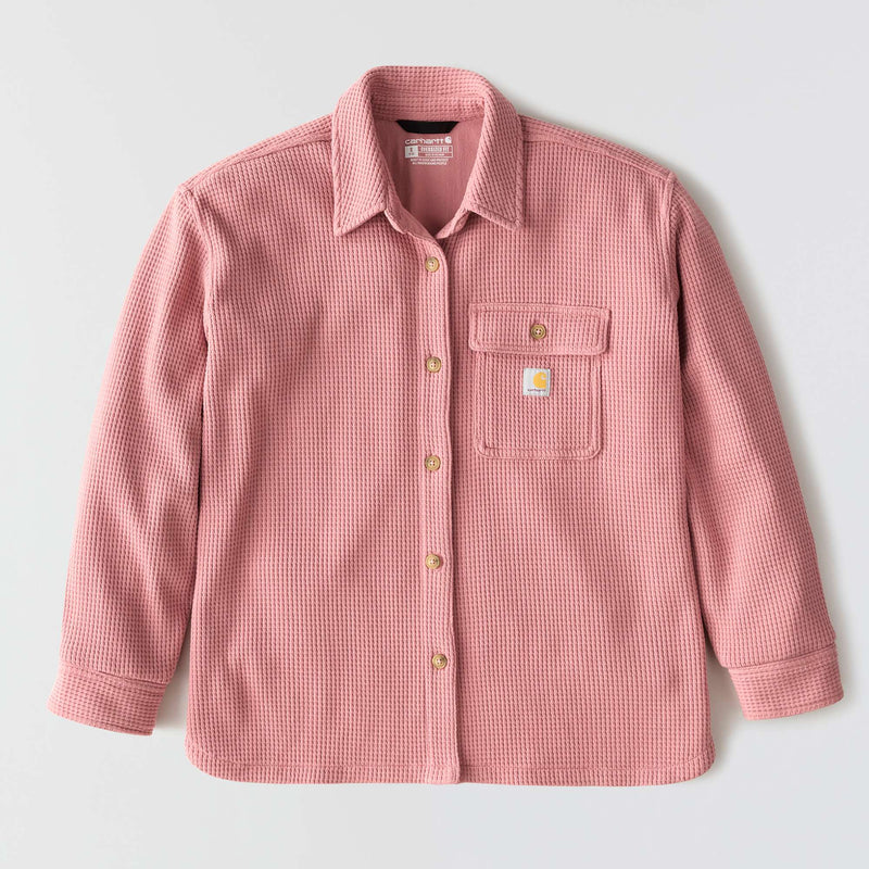 Women's Oversized-Fit Heavyweight Waffle Knit Shirt | Rose Tint