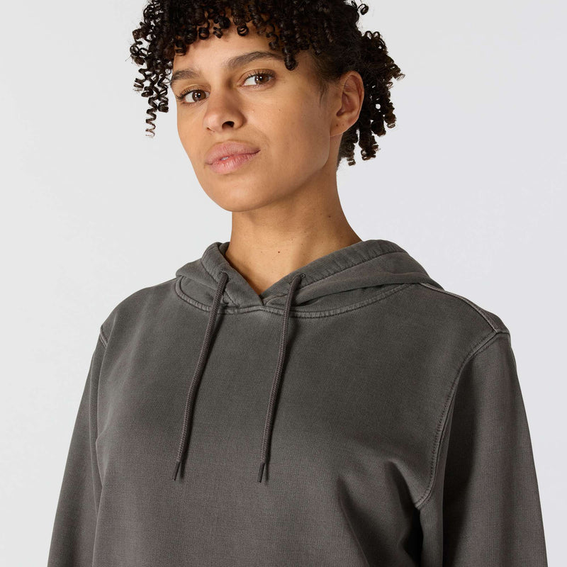 Women's Relaxed Fit Midweight Garment Dye French Terry Hooded Sweatshirt | Shadow
