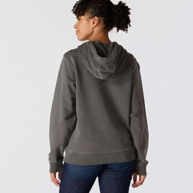 Women's Relaxed Fit Midweight Garment Dye French Terry Hooded Sweatshirt | Shadow