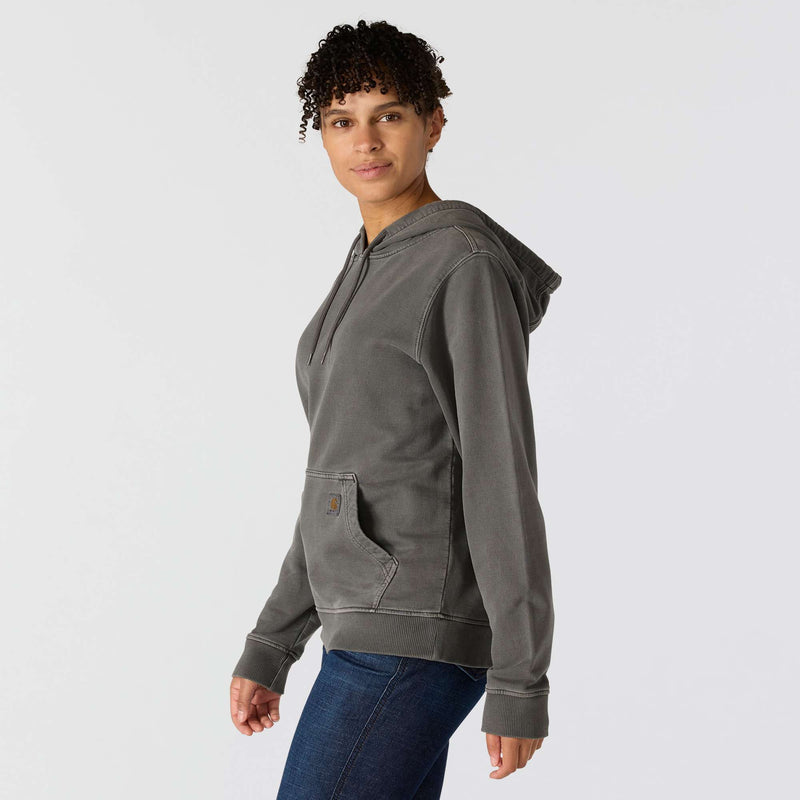 Women's Relaxed Fit Midweight Garment Dye French Terry Hooded Sweatshirt | Shadow