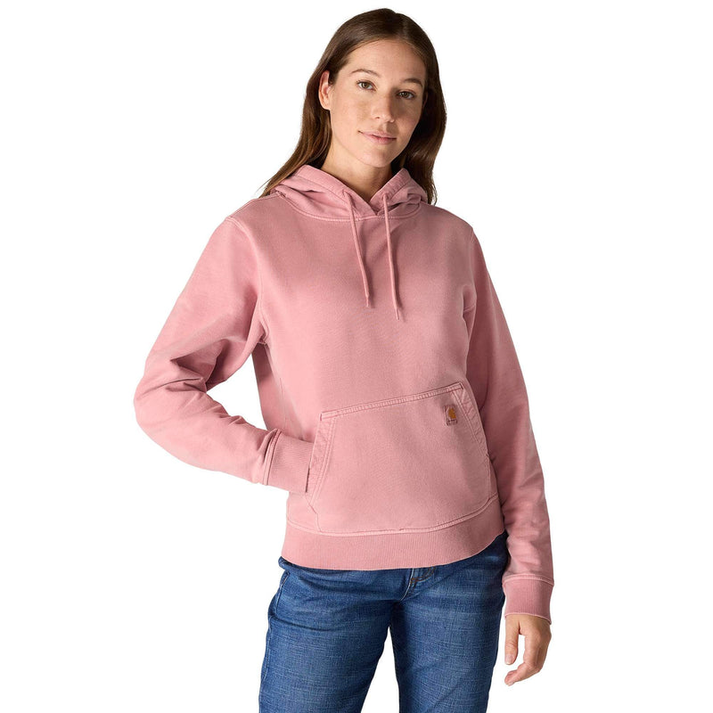 Women's Relaxed Fit Midweight Garment Dye French Terry Hooded Sweatshirt | Rose Tint