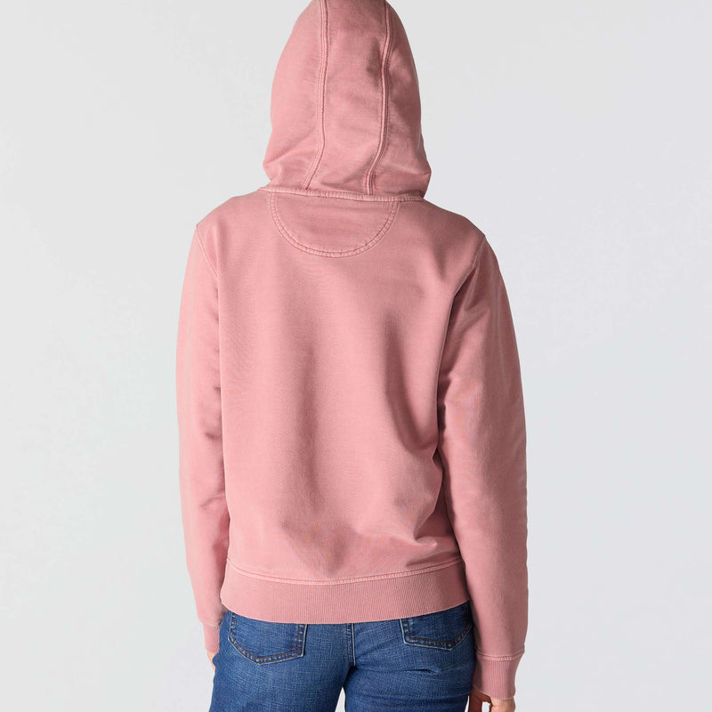Women's Relaxed Fit Midweight Garment Dye French Terry Hooded Sweatshirt | Rose Tint
