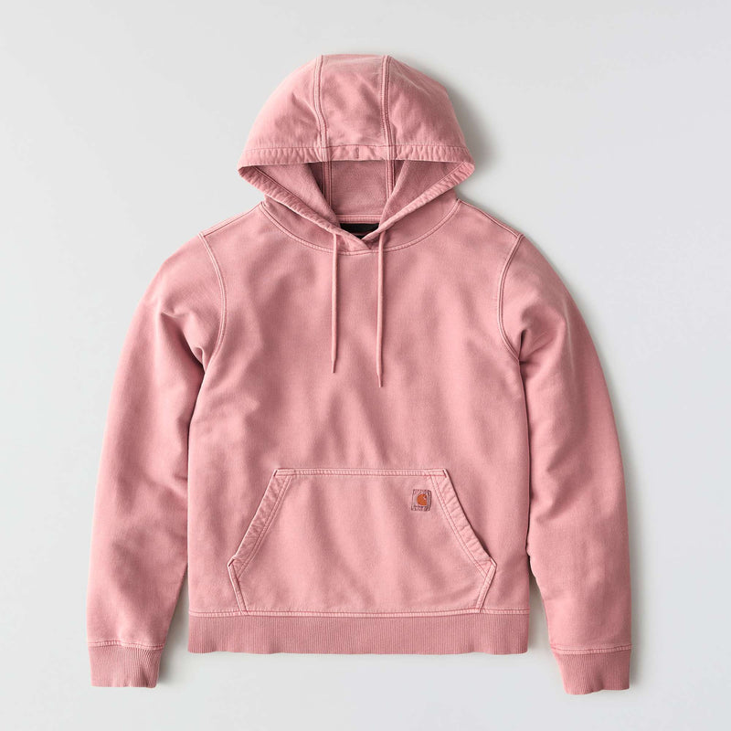 Women's Relaxed Fit Midweight Garment Dye French Terry Hooded Sweatshirt | Rose Tint