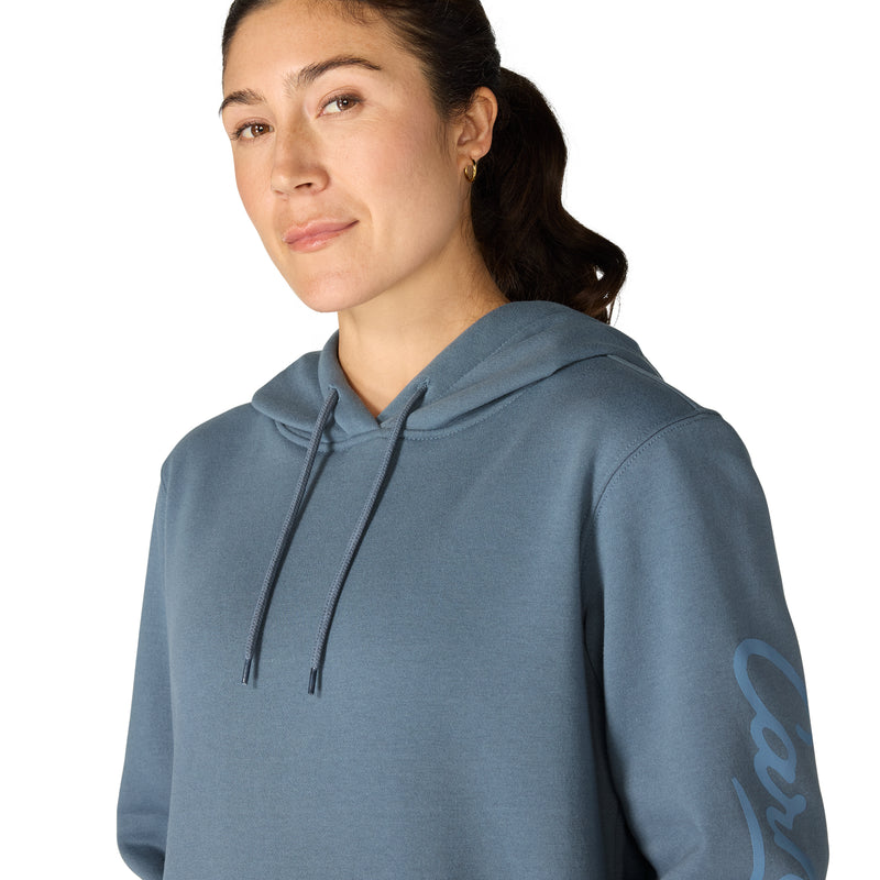 Women's Sawyer Script Logo Sleeve Sweatshirt | Iron Blue