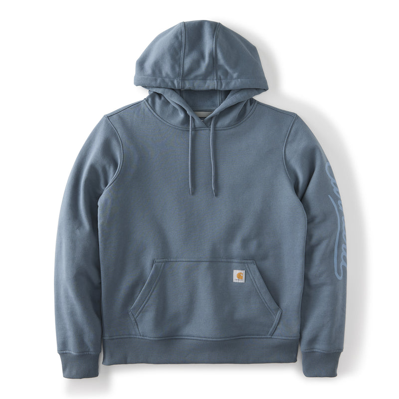 Women's Sawyer Script Logo Sleeve Sweatshirt | Iron Blue