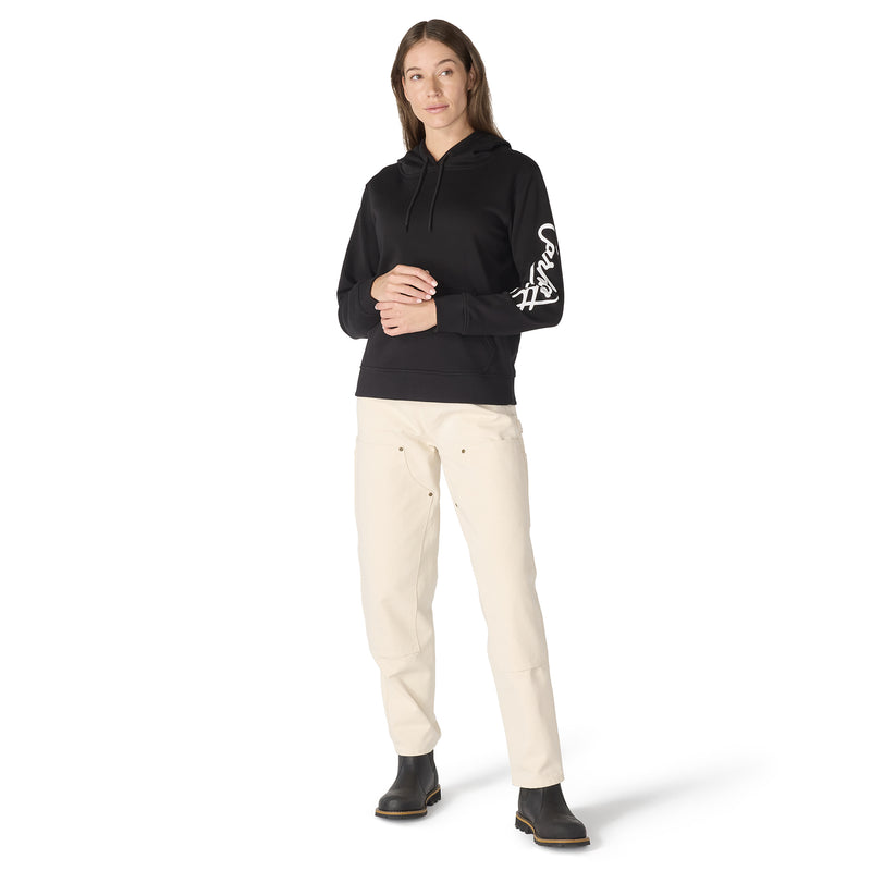 Women's Sawyer Script Logo Sleeve Sweatshirt | Black