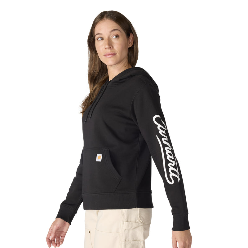 Women's Sawyer Script Logo Sleeve Sweatshirt | Black