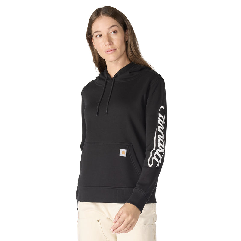 Women's Sawyer Script Logo Sleeve Sweatshirt | Black
