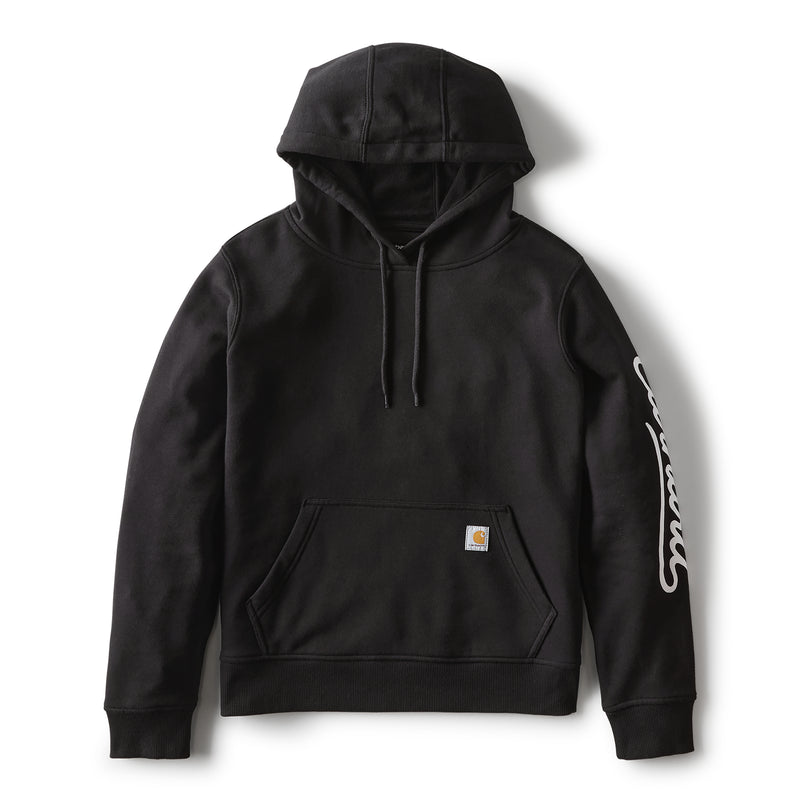 Women's Sawyer Script Logo Sleeve Sweatshirt | Black