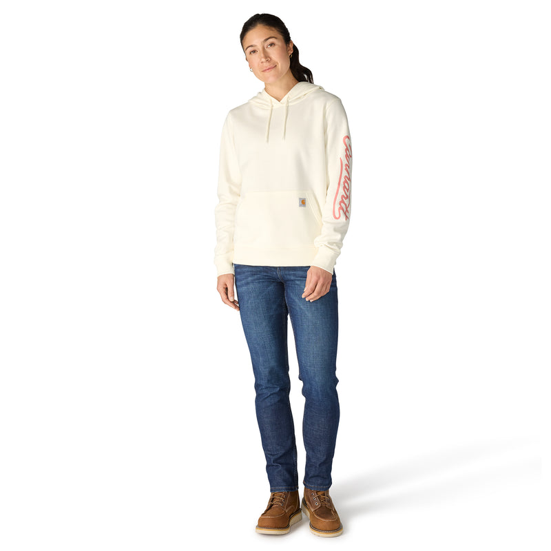 Women's Sawyer Script Logo Sleeve Sweatshirt | Eggshell