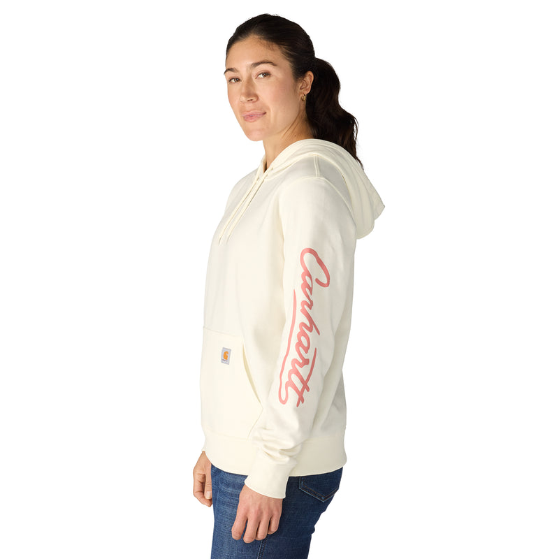 Women's Sawyer Script Logo Sleeve Sweatshirt | Eggshell