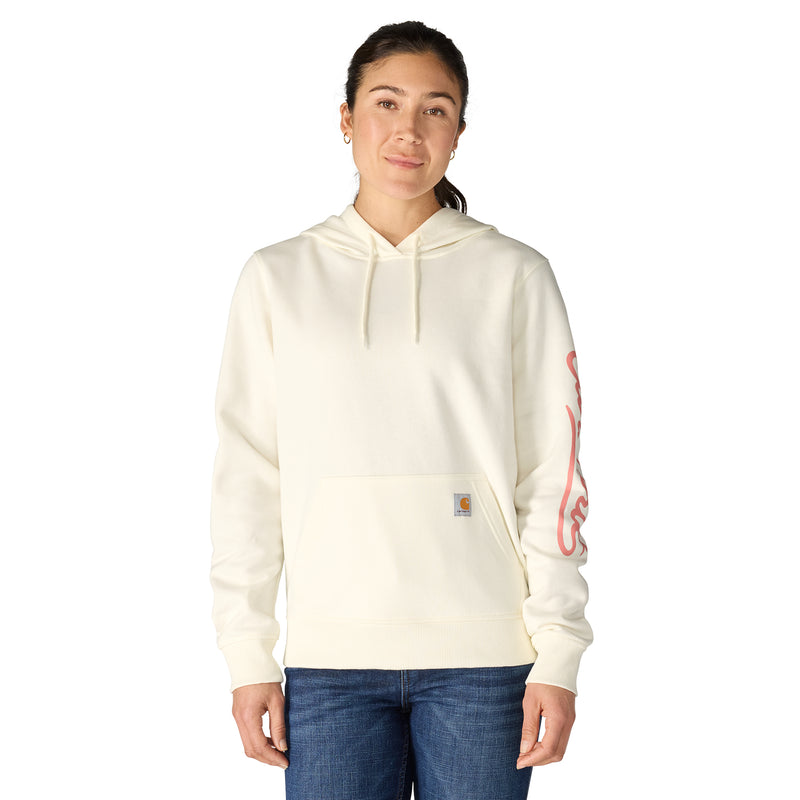 Women's Sawyer Script Logo Sleeve Sweatshirt | Eggshell