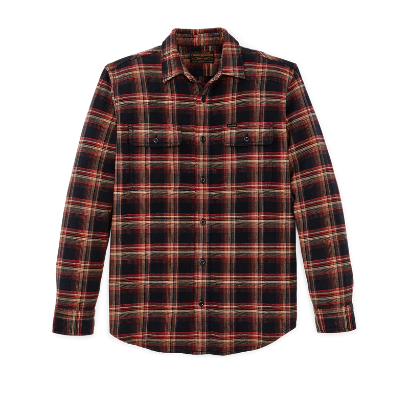 Men's Vintage Flannel Work Shirt | Black/Rust Multi Plaid